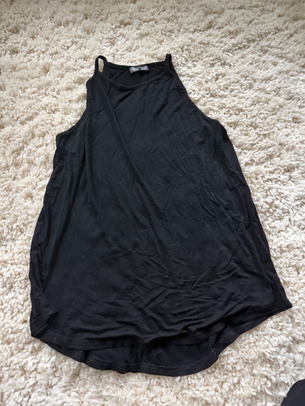 A versatile Women's casual cute  Black High-Neck Tank Top - Sleeveless Racerback - Picture 2 of 3